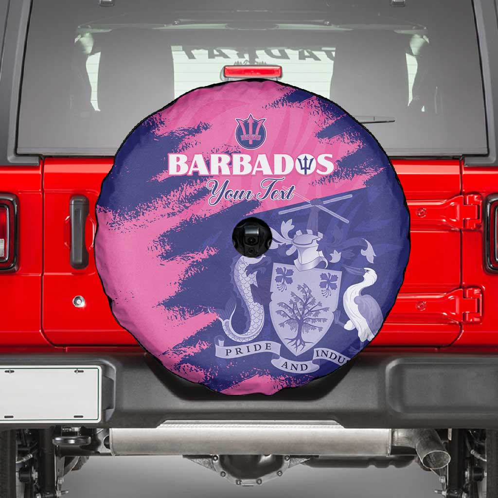 Barbados Royals Cricket Custom Spare Tire Cover Coat Of Arms Pink - Blue Color - African Pride