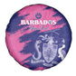 Barbados Royals Cricket Custom Spare Tire Cover Coat Of Arms Pink - Blue Color - African Pride