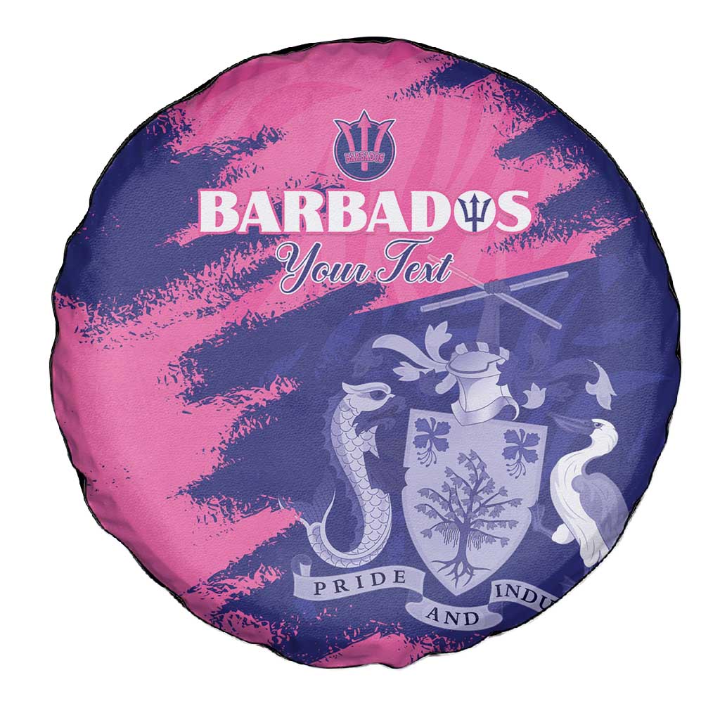Barbados Royals Cricket Custom Spare Tire Cover Coat Of Arms Pink - Blue Color - African Pride