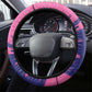 Barbados Royals Cricket Steering Wheel Cover Coat Of Arms Pink - Blue Color - African Pride