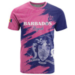 Barbados Royals Cricket Custom T shirt Coat Of Arms Pink - Blue Color - African Pride