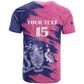 Barbados Royals Cricket Custom T shirt Coat Of Arms Pink - Blue Color - African Pride