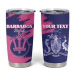 Barbados Royals Cricket Custom Tumbler Cup Coat Of Arms Pink - Blue Color - African Pride