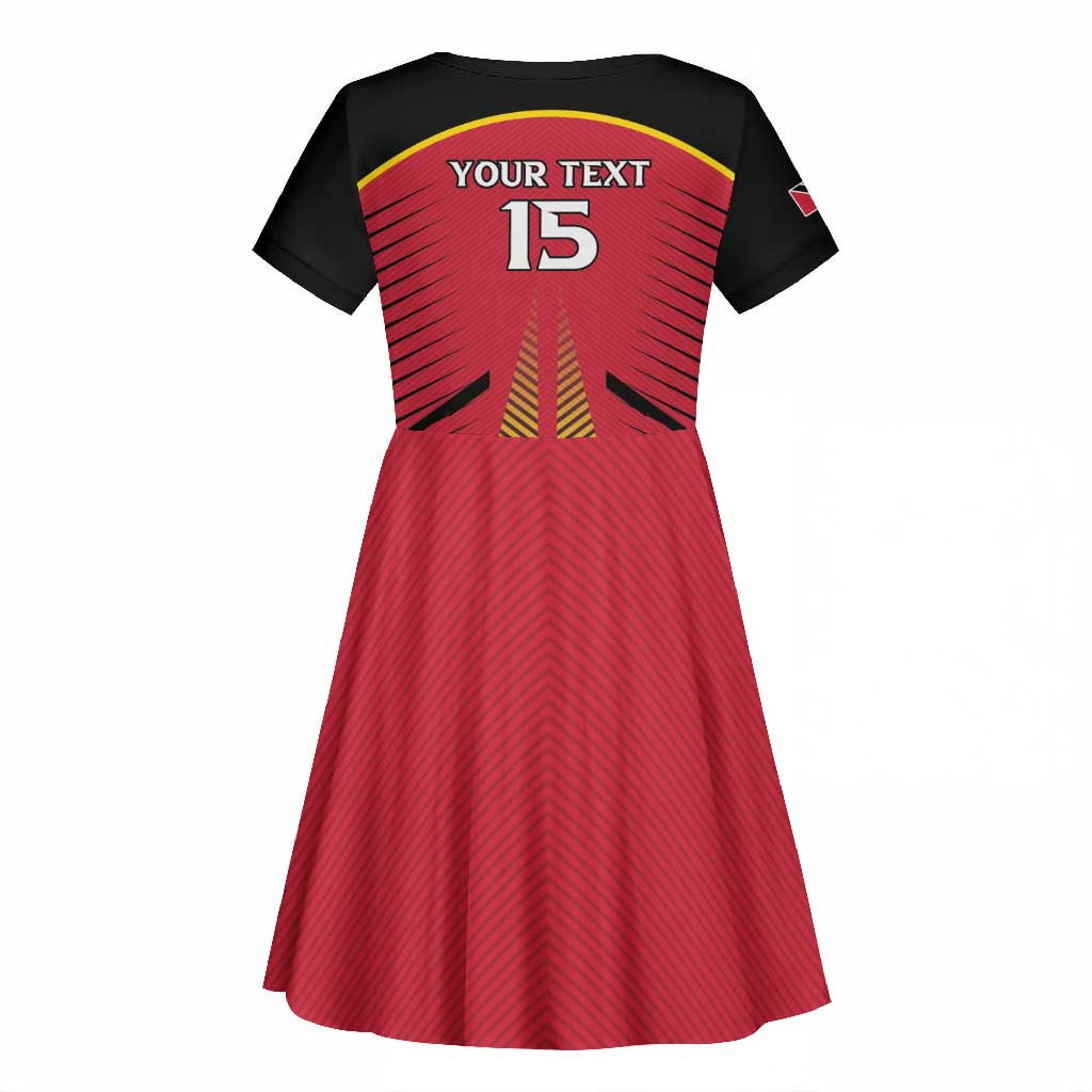 Trinidad and Tobago Cricket Custom Kid Short Sleeve Dress Trinbago Strong - African Pride