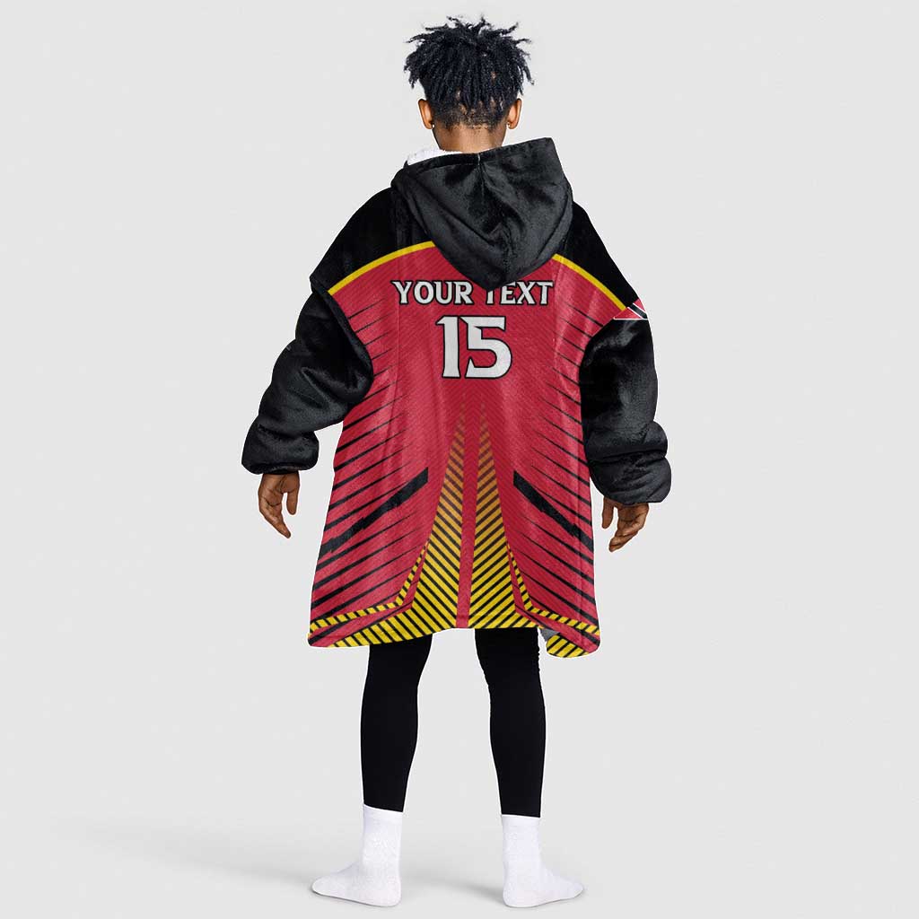 Trinidad and Tobago Cricket Custom Kid Wearable Blanket Hoodie Trinbago Strong - African Pride
