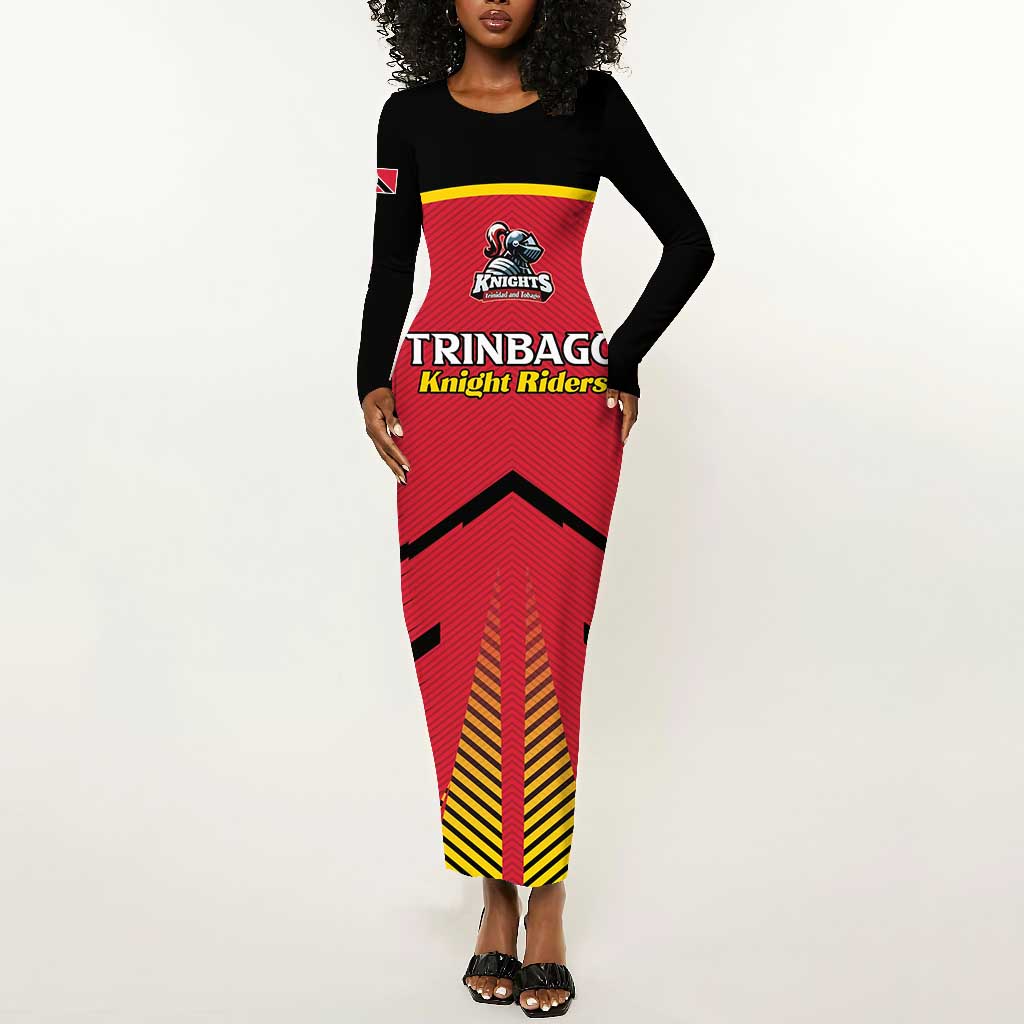 Trinidad and Tobago Cricket Custom Long Sleeve Bodycon Dress Trinbago Strong - African Pride