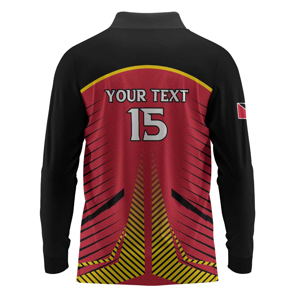 Trinidad and Tobago Cricket Custom Long Sleeve Polo Shirt Trinbago Strong - African Pride
