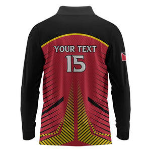 Trinidad and Tobago Cricket Custom Long Sleeve Polo Shirt Trinbago Strong - African Pride