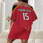 Trinidad and Tobago Cricket Custom Off Shoulder Short Dress Trinbago Strong - African Pride