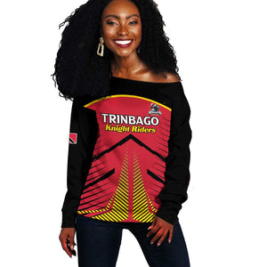 Trinidad and Tobago Cricket Custom Off Shoulder Sweater Trinbago Strong - African Pride