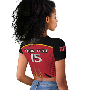 Trinidad and Tobago Cricket Custom Raglan Cropped T shirt Trinbago Strong - African Pride