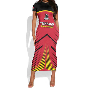 Trinidad and Tobago Cricket Custom Short Sleeve Bodycon Dress Trinbago Strong - African Pride
