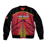 Trinidad and Tobago Cricket Custom Sleeve Zip Bomber Jacket Trinbago Strong - African Pride