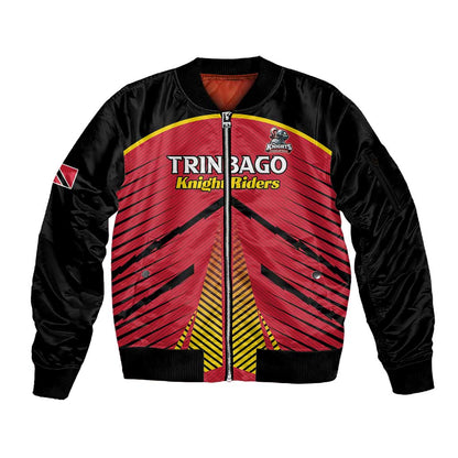Trinidad and Tobago Cricket Custom Sleeve Zip Bomber Jacket Trinbago Strong - African Pride