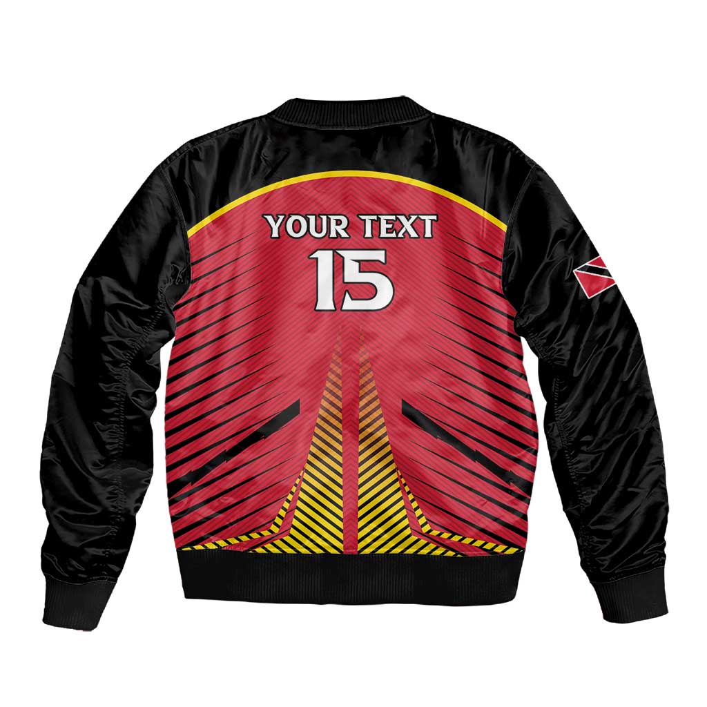 Trinidad and Tobago Cricket Custom Sleeve Zip Bomber Jacket Trinbago Strong - African Pride