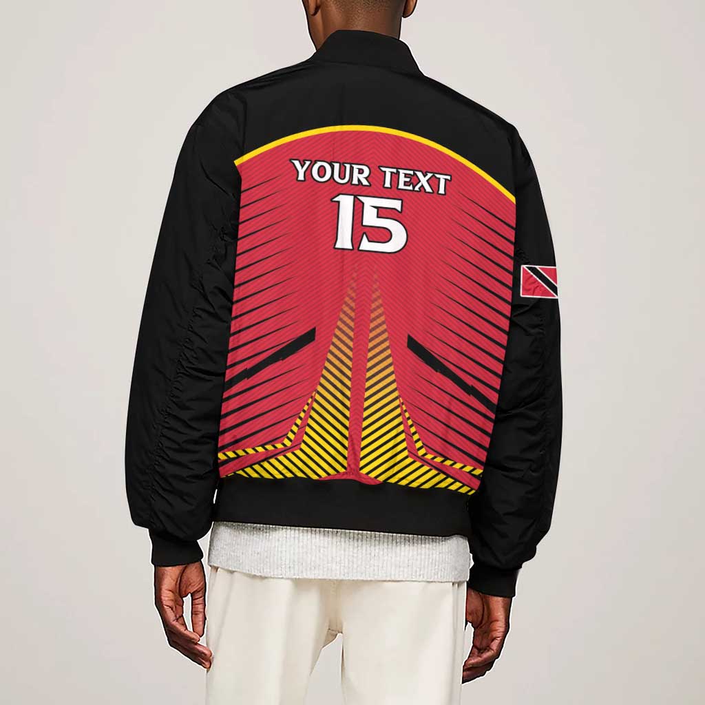 Trinidad and Tobago Cricket Custom Sleeve Zip Bomber Jacket Trinbago Strong - African Pride