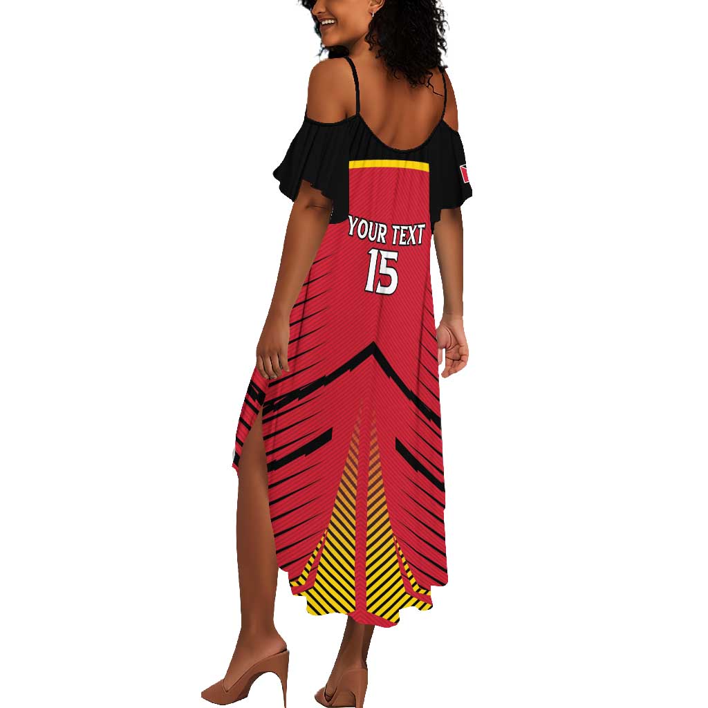 Trinidad and Tobago Cricket Custom Summer Maxi Dress Trinbago Strong - African Pride