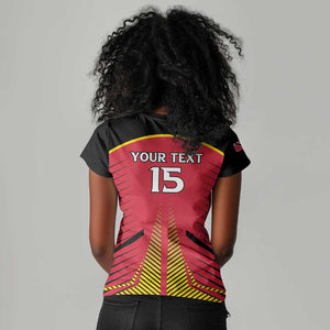 Trinidad and Tobago Cricket Custom Women V-Neck T-Shirt Trinbago Strong - African Pride