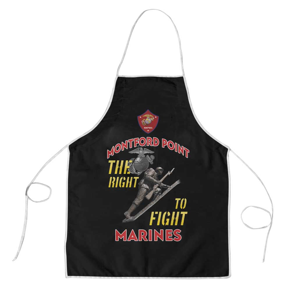 Montford Point Marines Apron The Right To Fight - Black