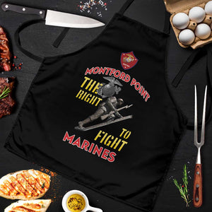 Montford Point Marines Apron The Right To Fight - Black