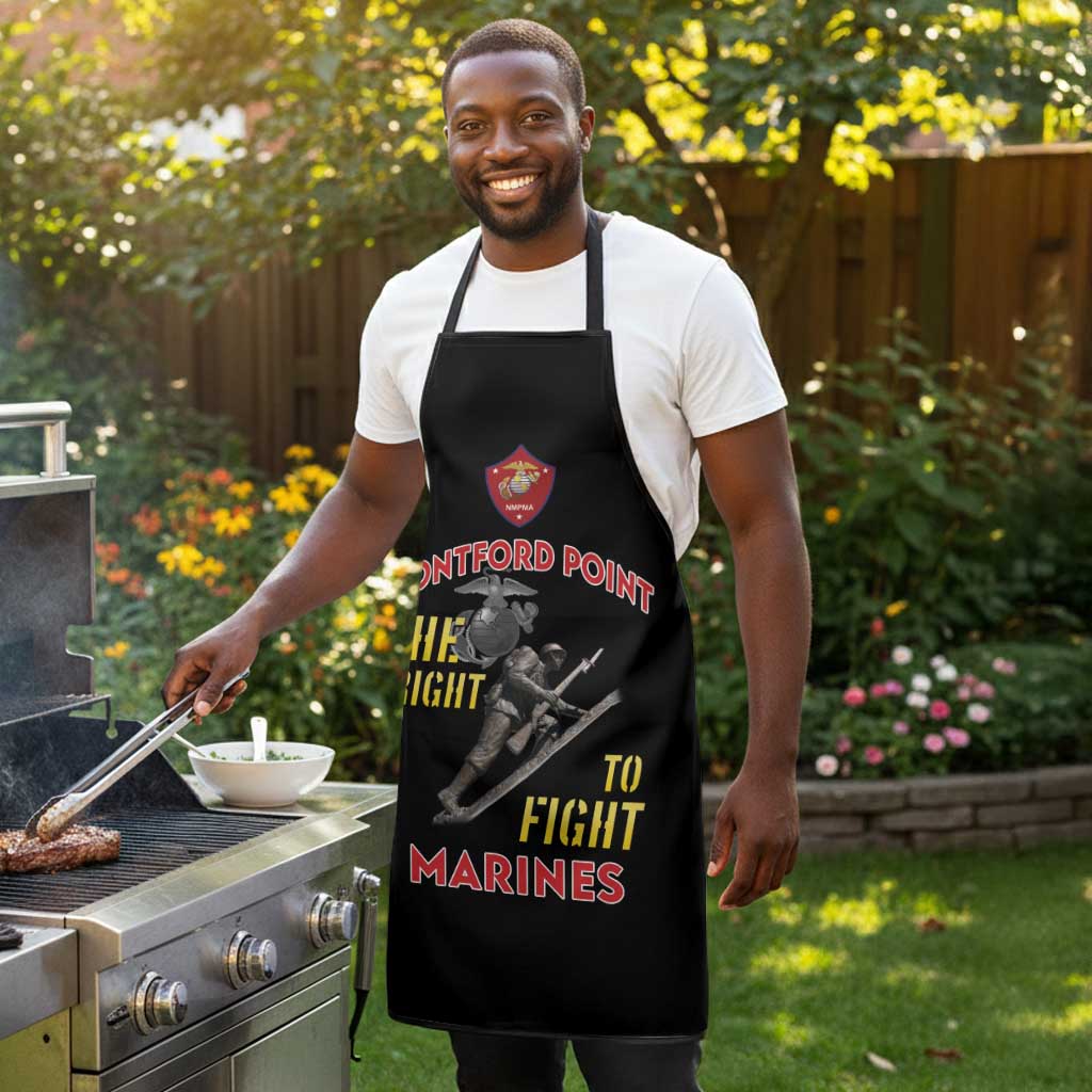 Montford Point Marines Apron The Right To Fight - Black