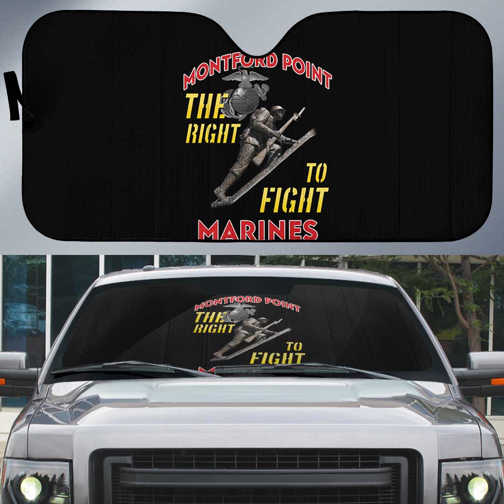 Montford Point Marines Auto Sun Shade The Right To Fight - Black