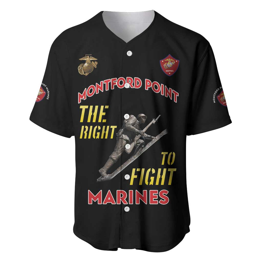 African American Heroes Baseball Jersey Montford Point Marines - Black - African Pride