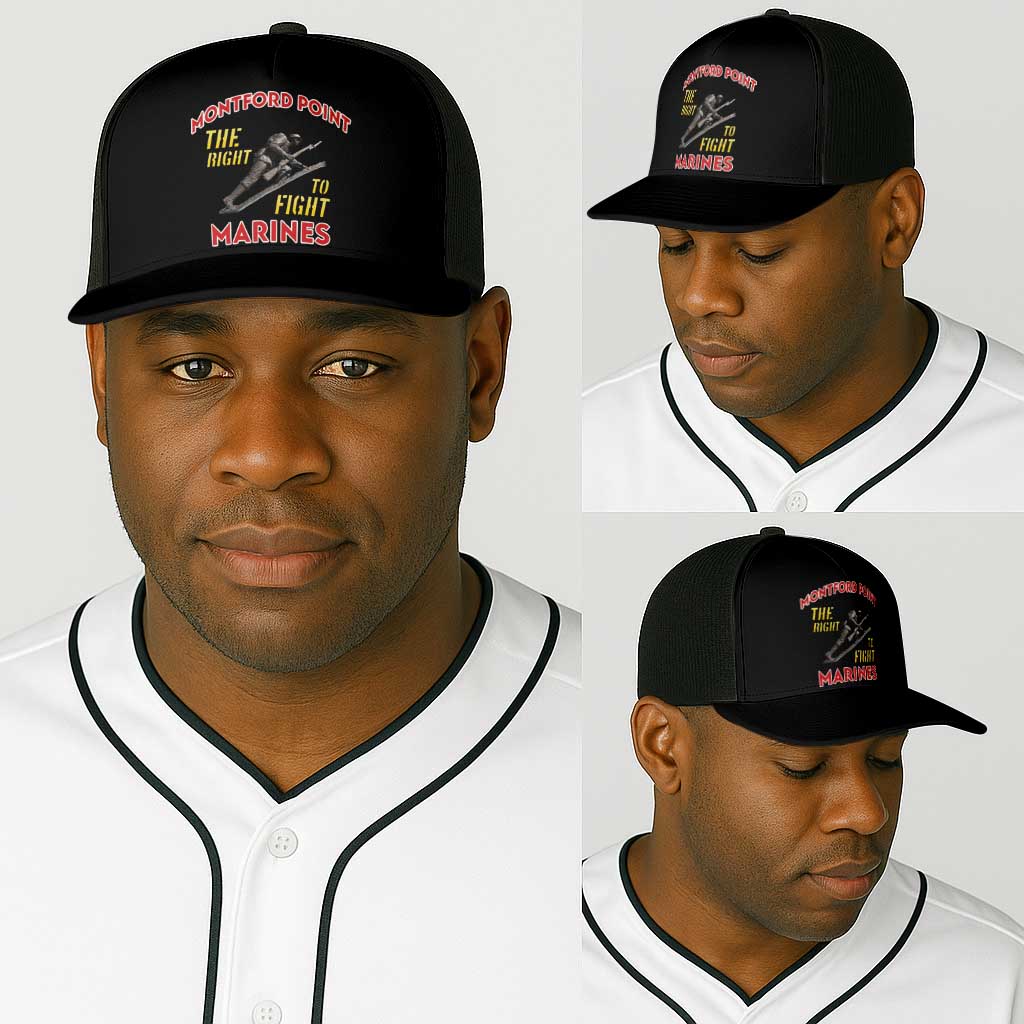 Montford Point Marines Baseball Net Cap The Right To Fight - Black - African Pride