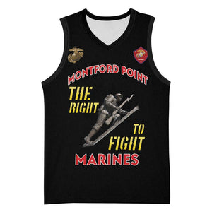 African American Heroes Basketball Jersey Montford Point Marines - Black - African Pride
