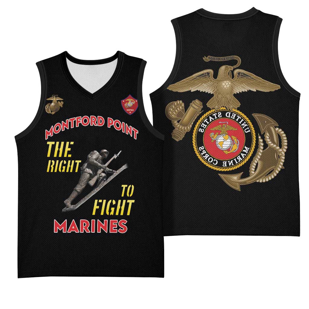 African American Heroes Basketball Jersey Montford Point Marines - Black - African Pride