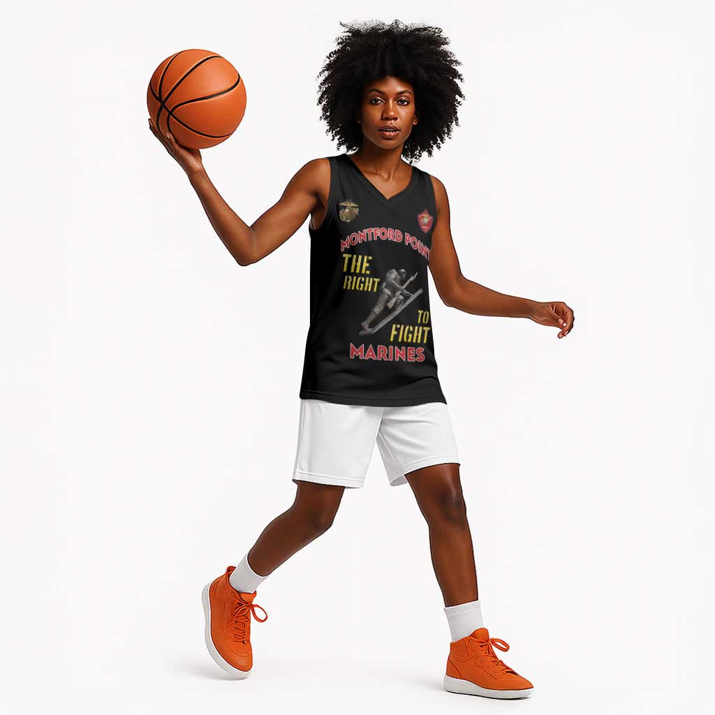 African American Heroes Basketball Jersey Montford Point Marines - Black - African Pride