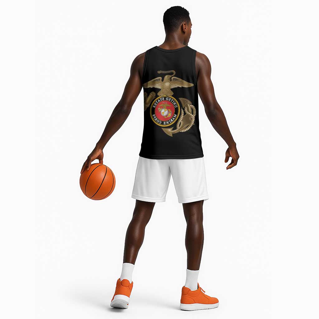 African American Heroes Basketball Jersey Montford Point Marines - Black - African Pride
