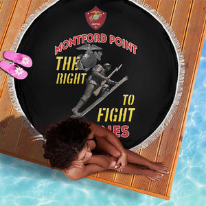 African American Heroes Beach Blanket Montford Point Marines - Black - African Pride