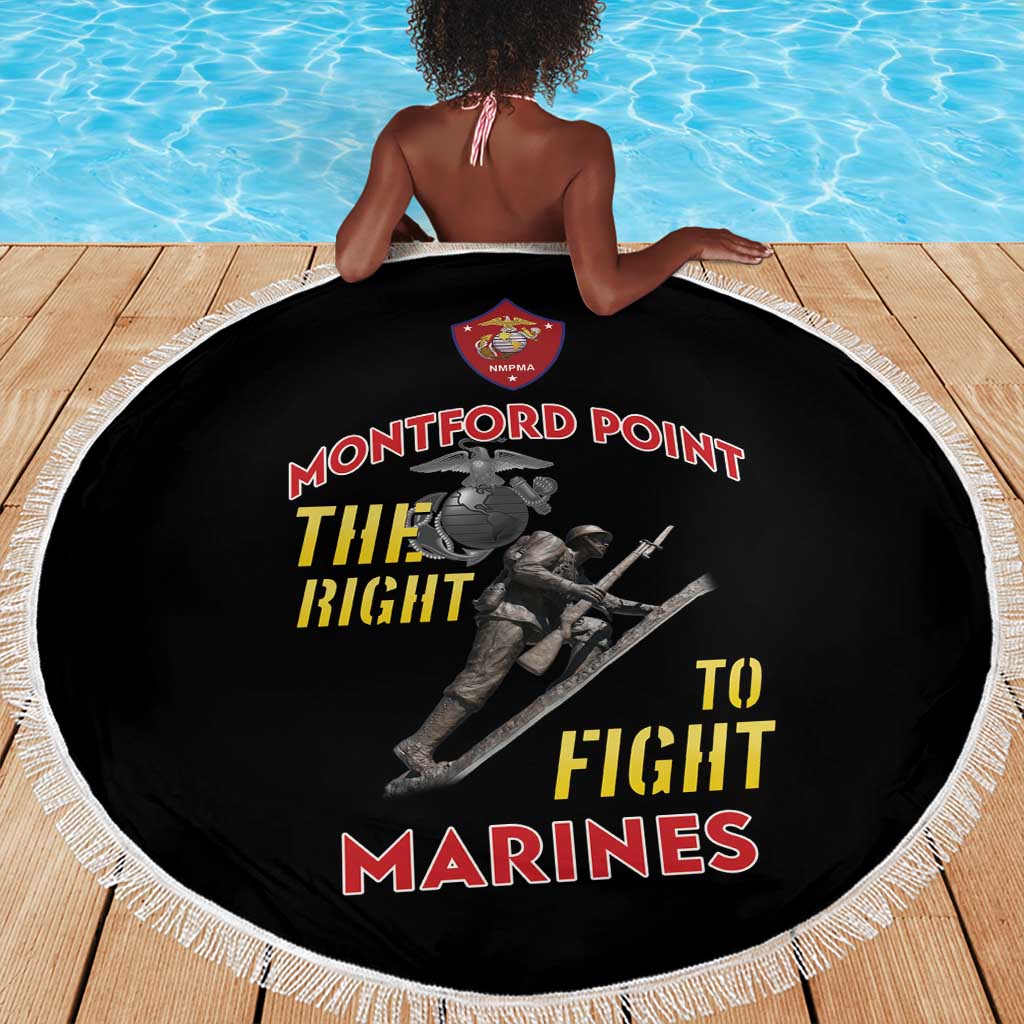 African American Heroes Beach Blanket Montford Point Marines - Black - African Pride