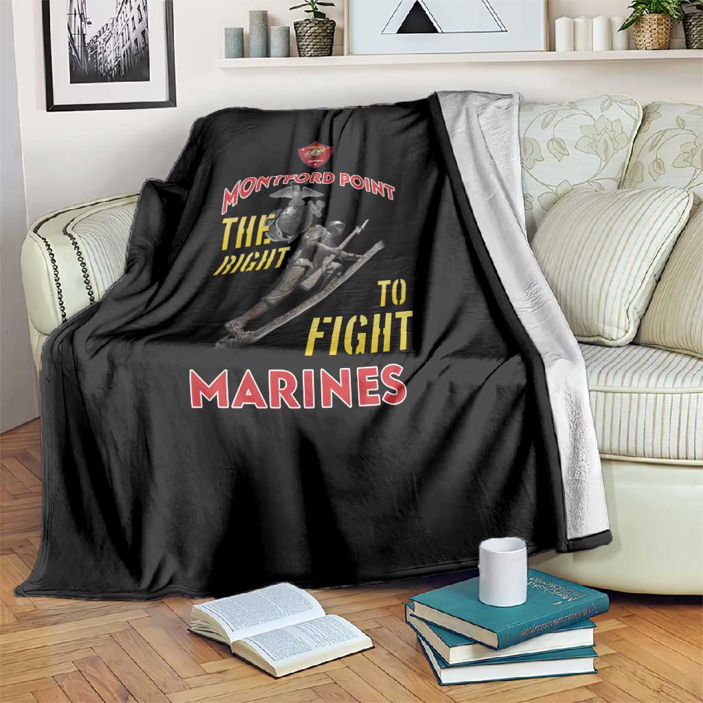 African American Heroes Blanket Montford Point Marines - Black - African Pride