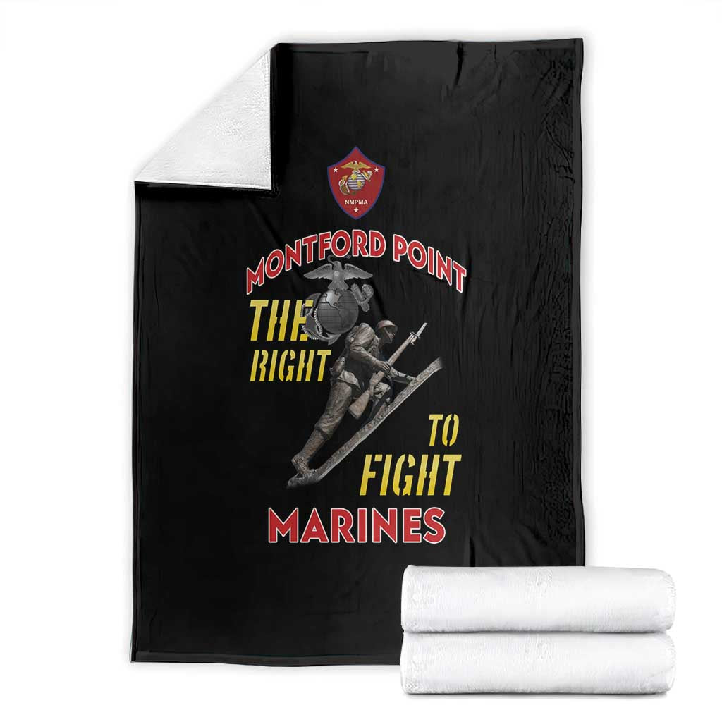 African American Heroes Blanket Montford Point Marines - Black - African Pride