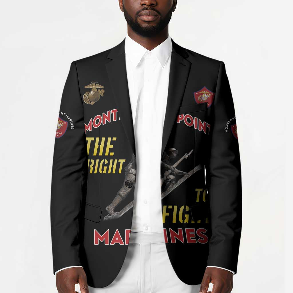 Montford Point Marines Blazer The Right To Fight - Black