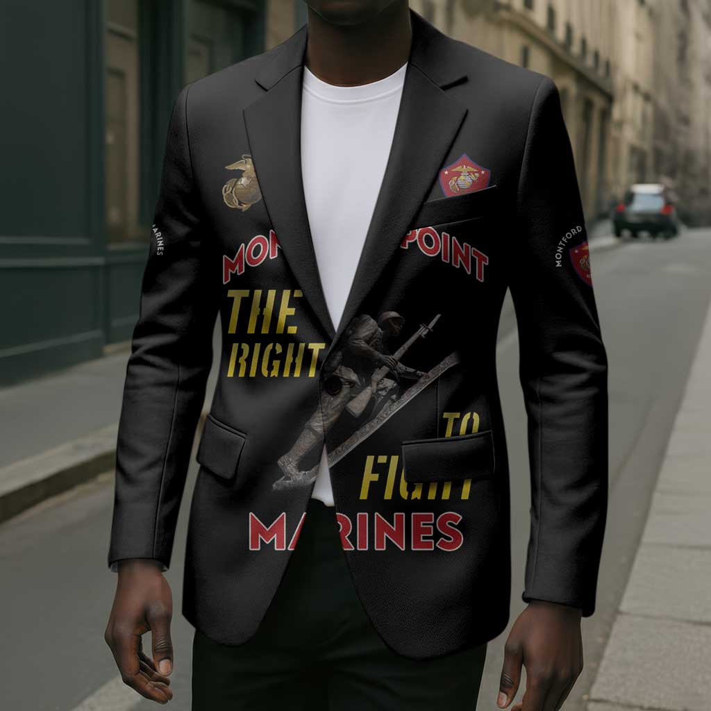 Montford Point Marines Blazer The Right To Fight - Black