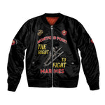 African American Heroes Bomber Jacket Montford Point Marines - Black - African Pride