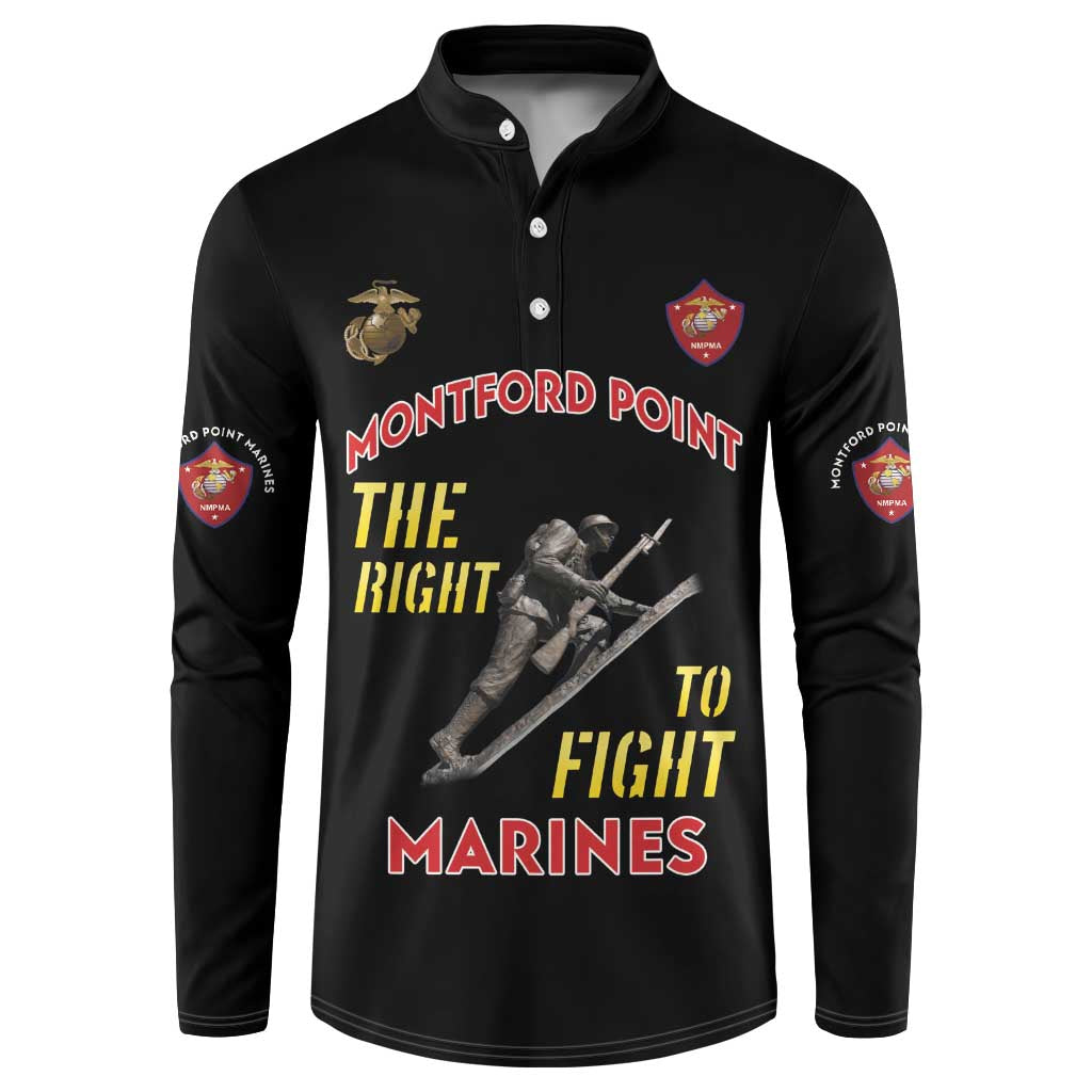 Montford Point Marines Button Sweatshirt The Right To Fight - Black