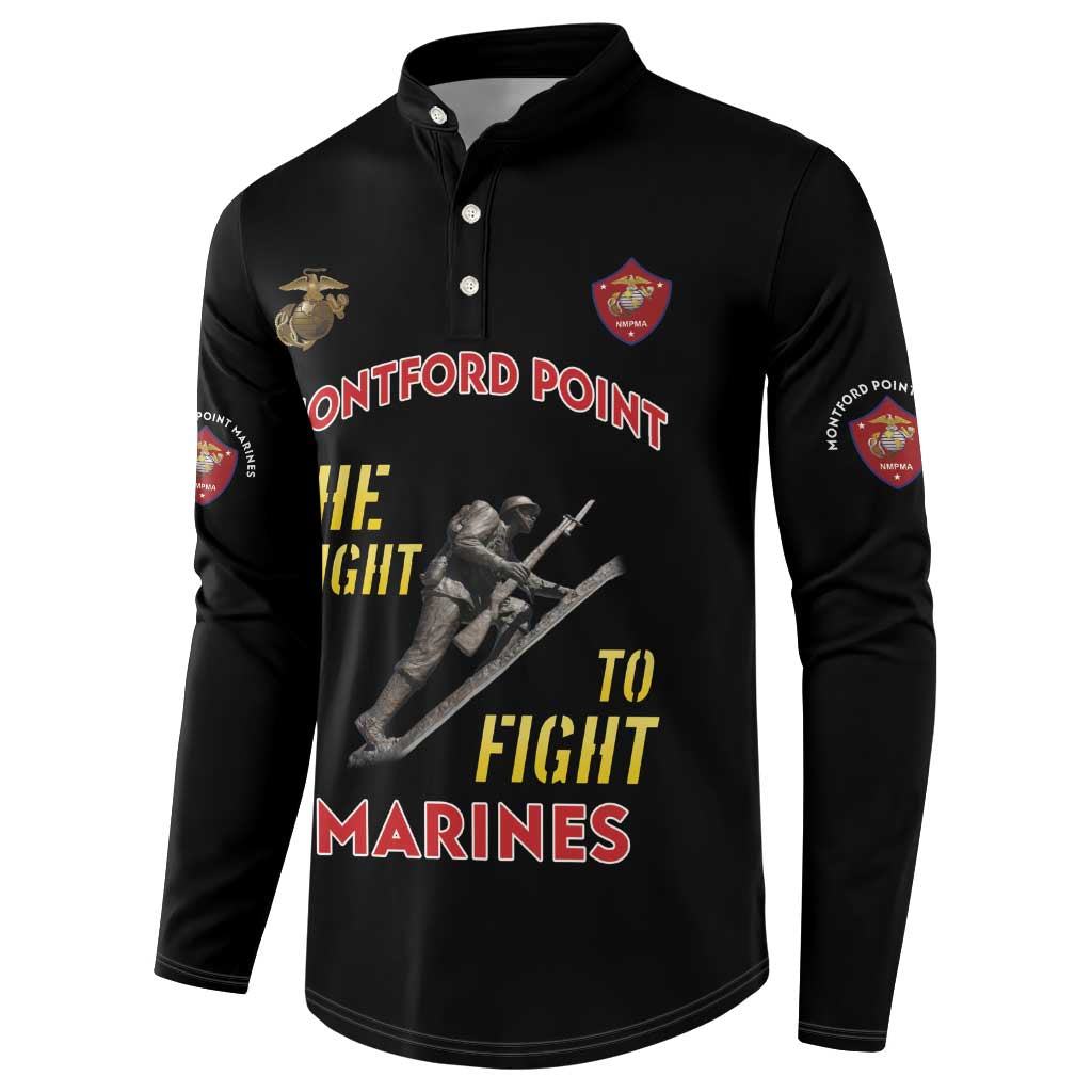 Montford Point Marines Button Sweatshirt The Right To Fight - Black