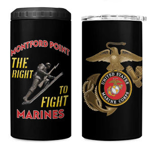 African American Heroes 4 in 1 Can Cooler Tumbler Montford Point Marines - Black - African Pride