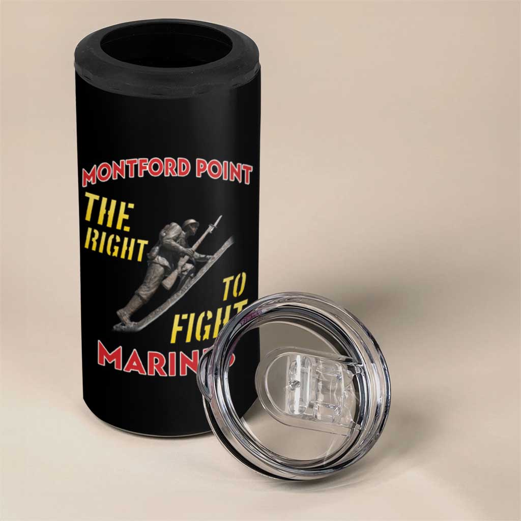 African American Heroes 4 in 1 Can Cooler Tumbler Montford Point Marines - Black - African Pride
