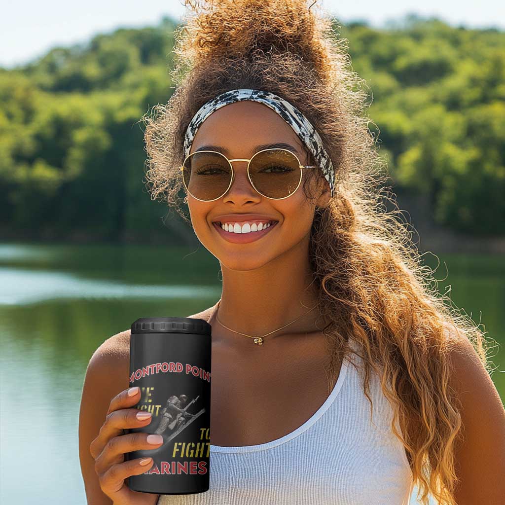 African American Heroes 4 in 1 Can Cooler Tumbler Montford Point Marines - Black - African Pride