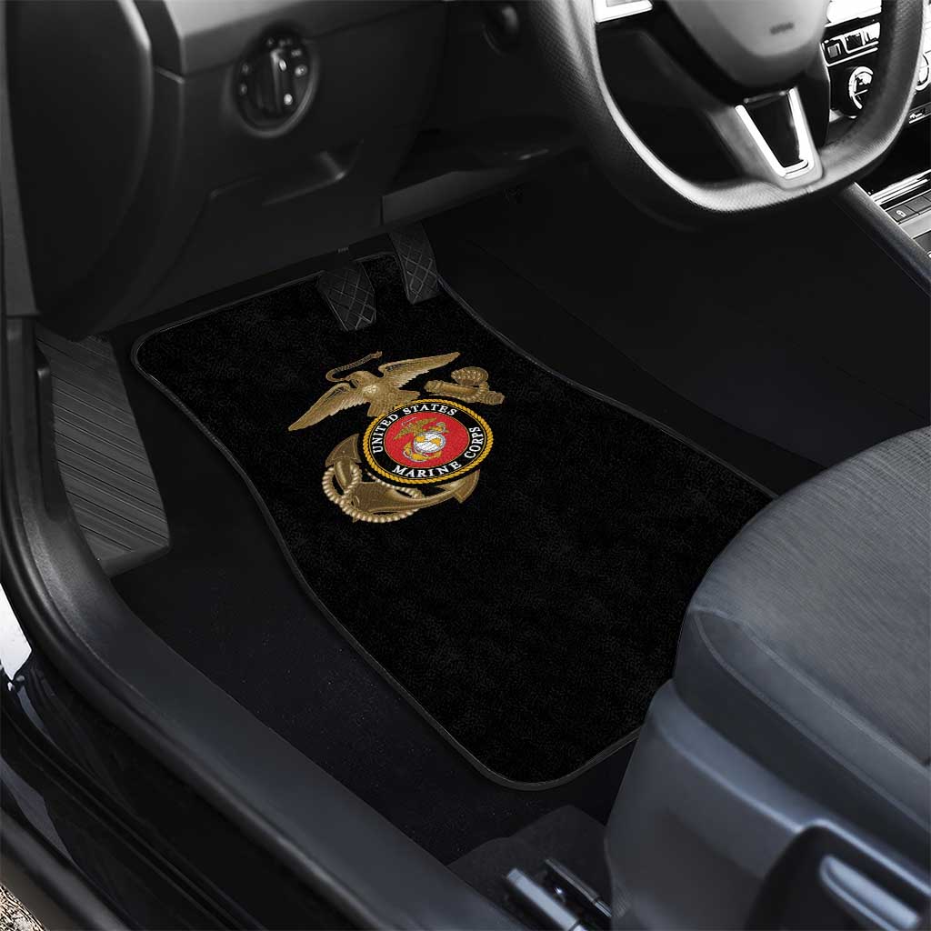 African American Heroes Car Mats Montford Point Marines - Black - African Pride