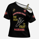 Montford Point Marines Cross Shoulder Shirt The Right To Fight - Black
