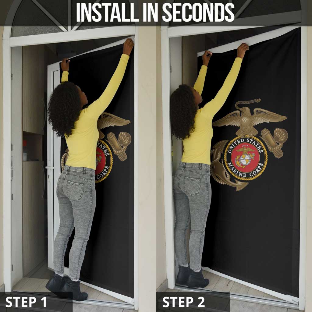 Montford Point Marines Door Cover The Right To Fight - Black