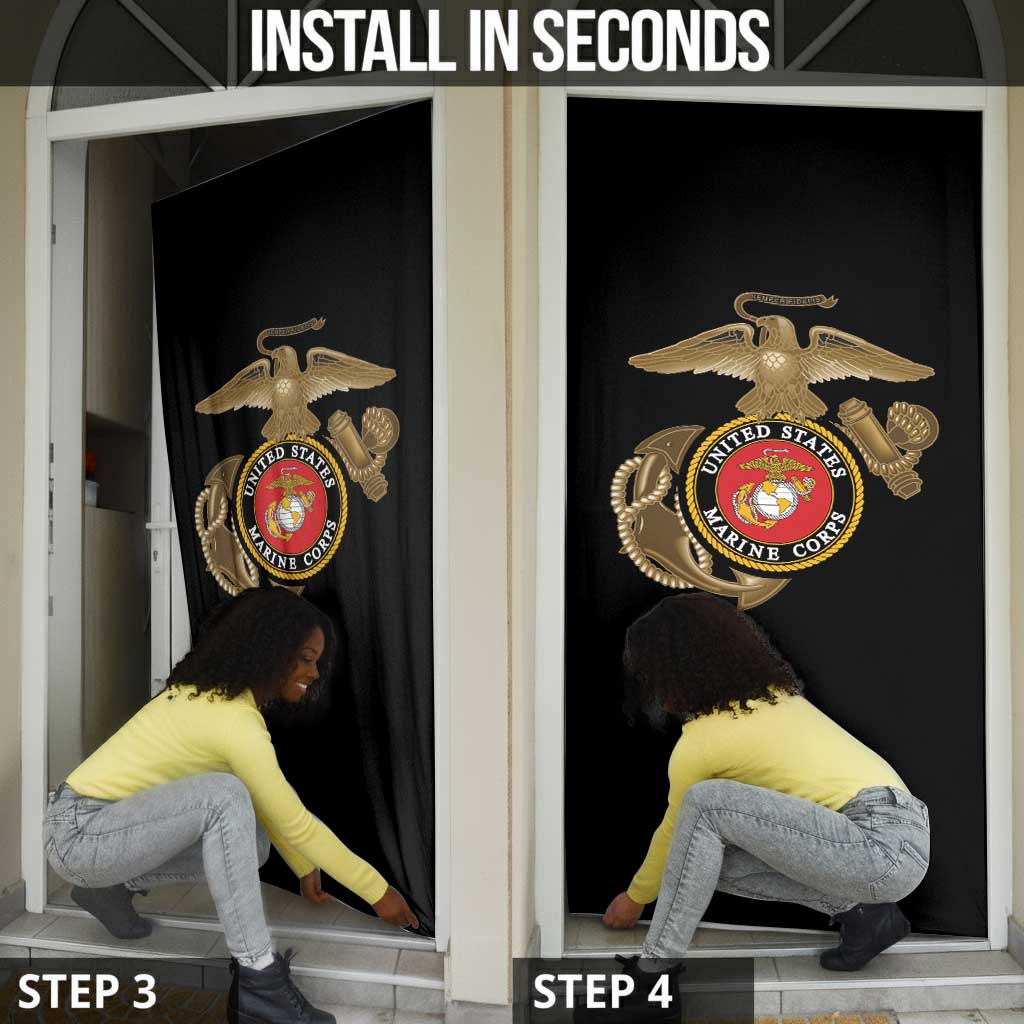 Montford Point Marines Door Cover The Right To Fight - Black