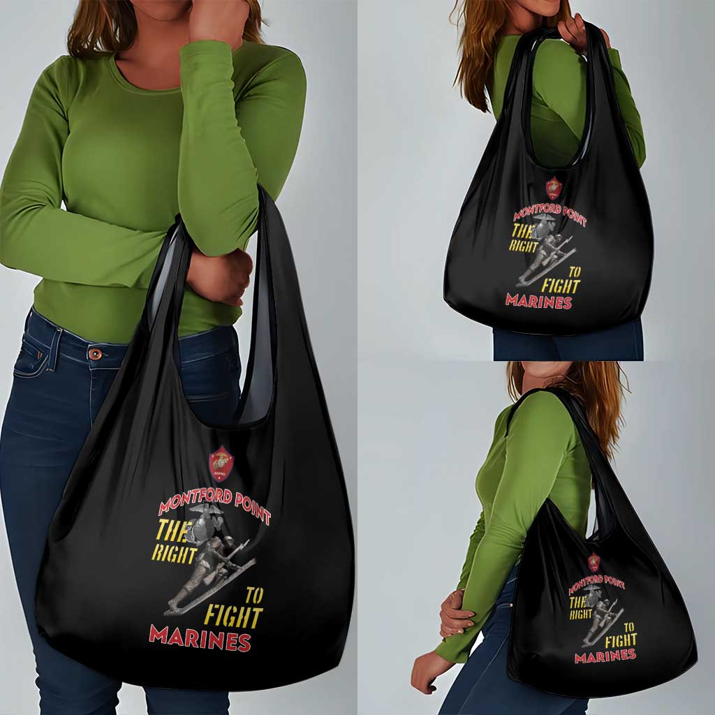 African American Heroes Grocery Bag Montford Point Marines - Black - African Pride