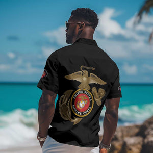 African American Heroes Hawaiian Shirt Montford Point Marines - Black - African Pride